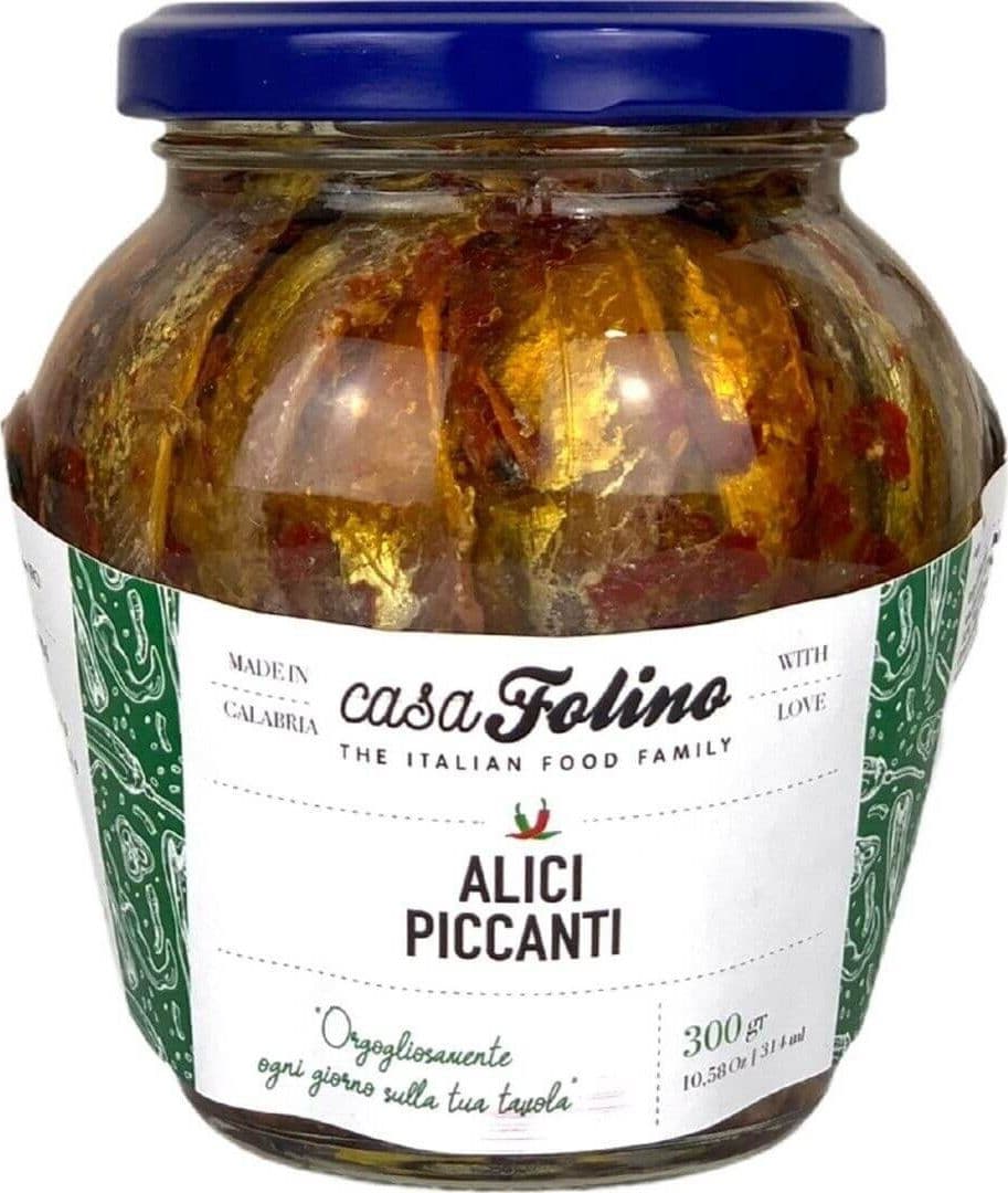 Alici Intere Piccanti in Olio in Vasetto 300 Gr Casafolino Tradizione Calabrese Con Peperoncino E Olio Extravergine D'oliva in Tonno CasaFolino - Lamezia Terme, commercioVirtuoso.it
