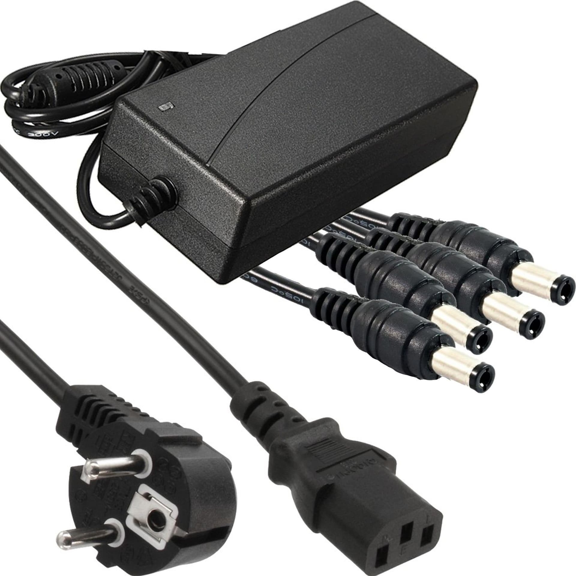 Alimentatore-Stabilizzato-Trasformatore-12v-5a-4-Uscite-Telecamere-Dvr-Strisce