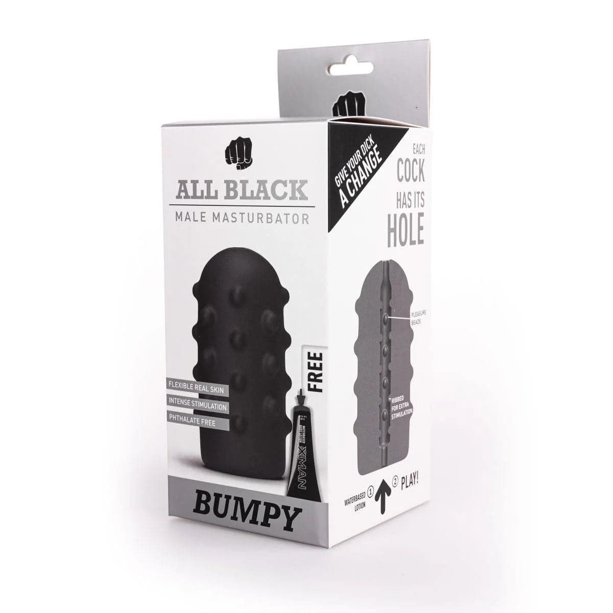 Masturbatore uomo All Black Bumpy nero pesante morbido 17 cm circa in prodotto Erosdom - Palmi, commercioVirtuoso.it