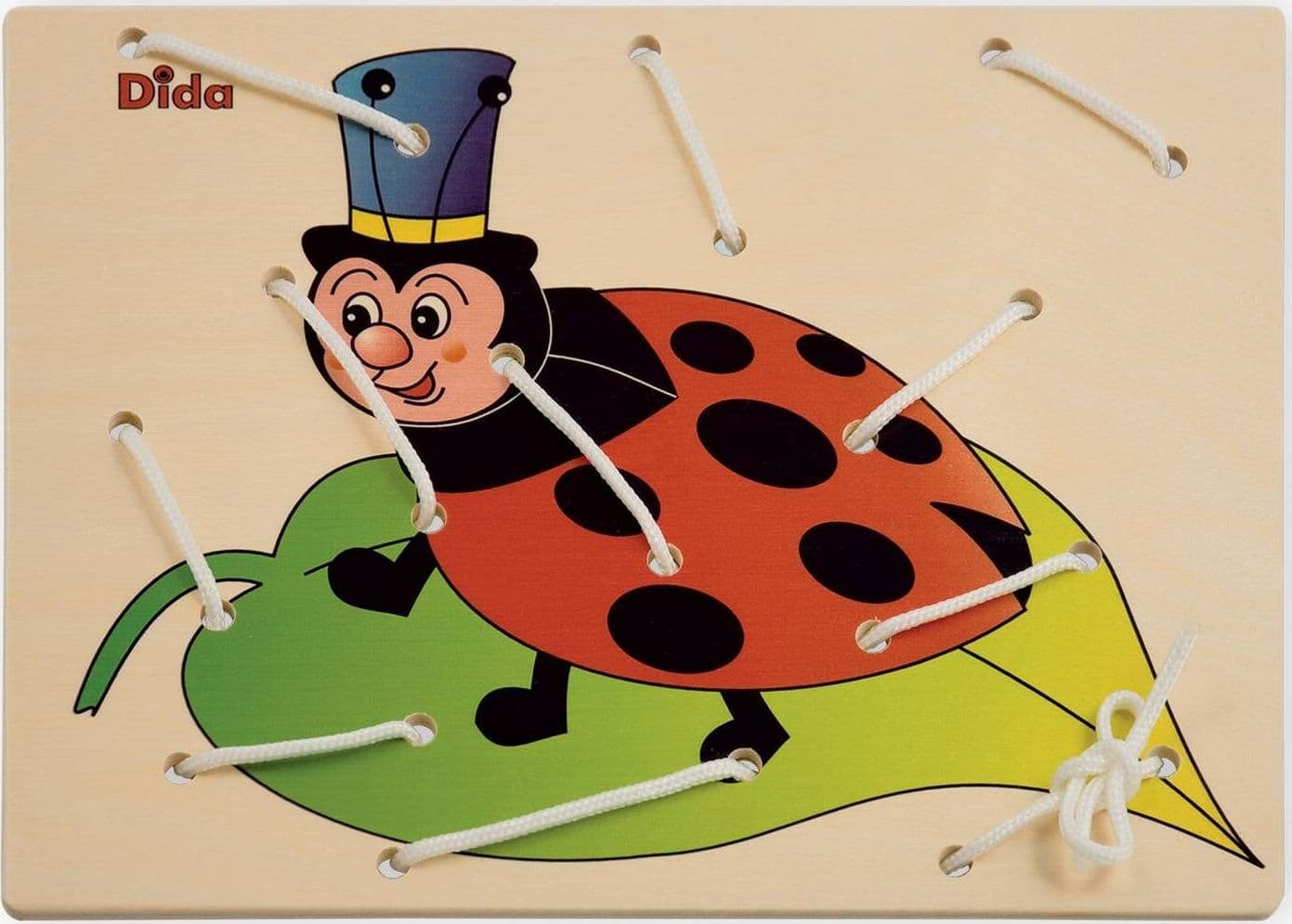 Allacciatura Coccinella Gioco In Legno Per Bambini Metodo Montessori Dida in Puzzle di legno Dida - Ragusa, commercioVirtuoso.it