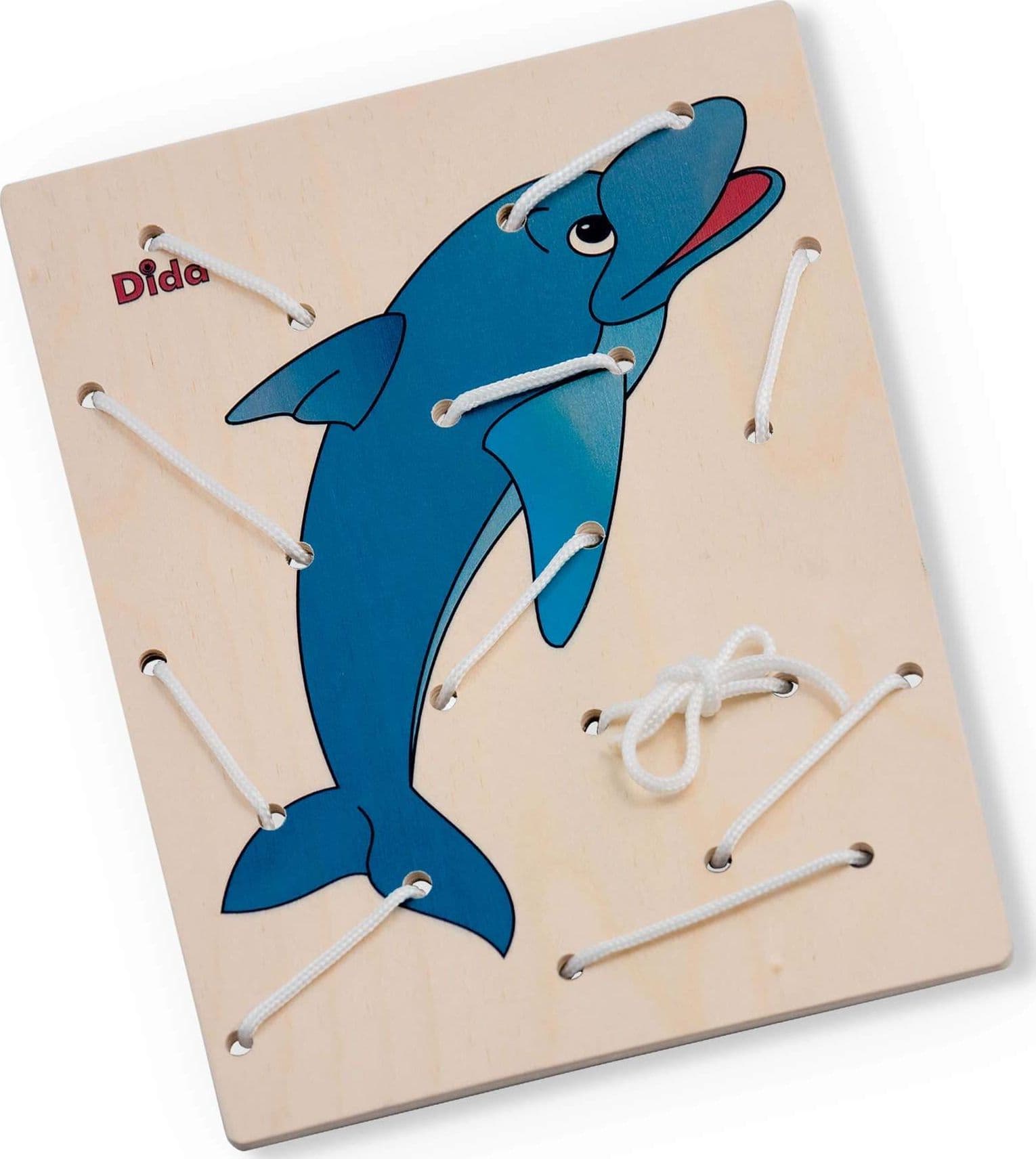 Allacciatura Delfino Gioco in Legno per Bambini Metodo Montessori Dida in Puzzle di legno Dida - Ragusa, commercioVirtuoso.it