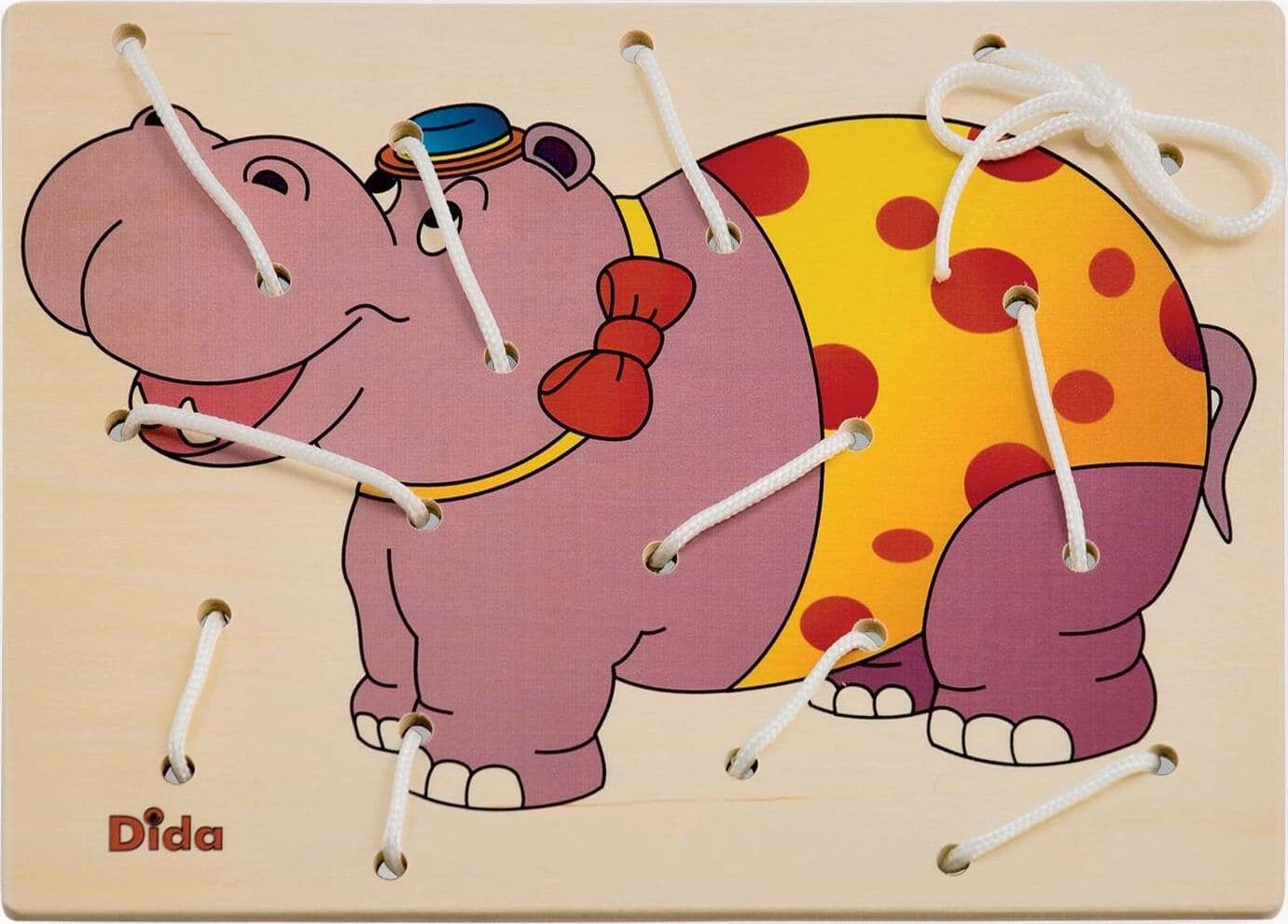 Allacciatura Ippopotamo Gioco in Legno per Bambini Metodo Montessori Dida in Puzzle di legno Dida - Ragusa, commercioVirtuoso.it