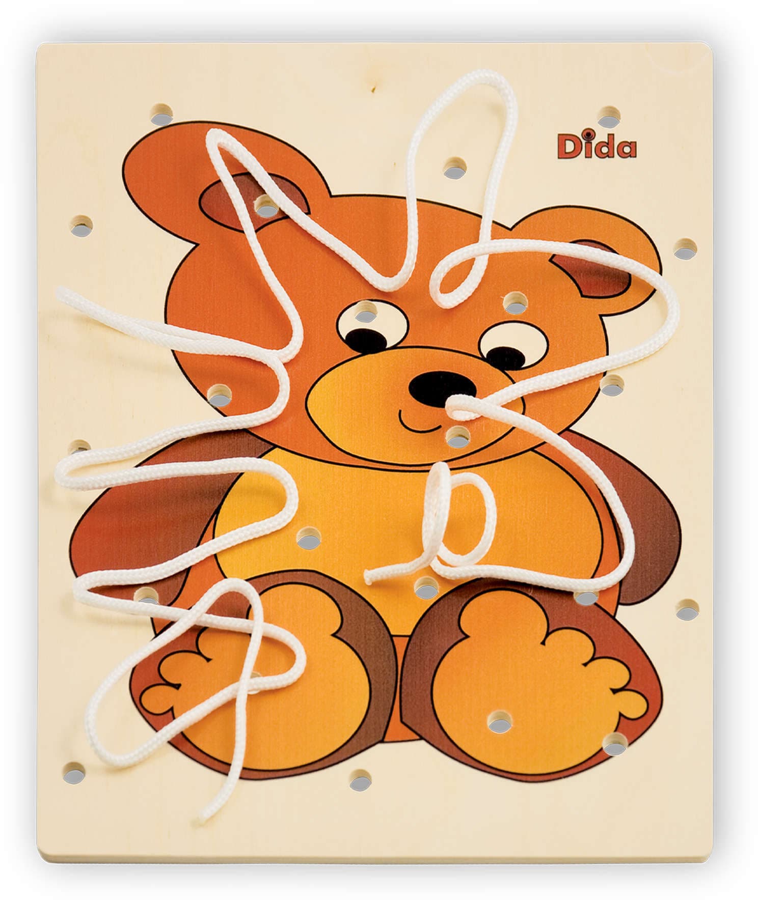 Allacciatura Orso Gioco in Legno per Bambini Metodo Montessori Dida in Puzzle di legno Dida - Ragusa, commercioVirtuoso.it
