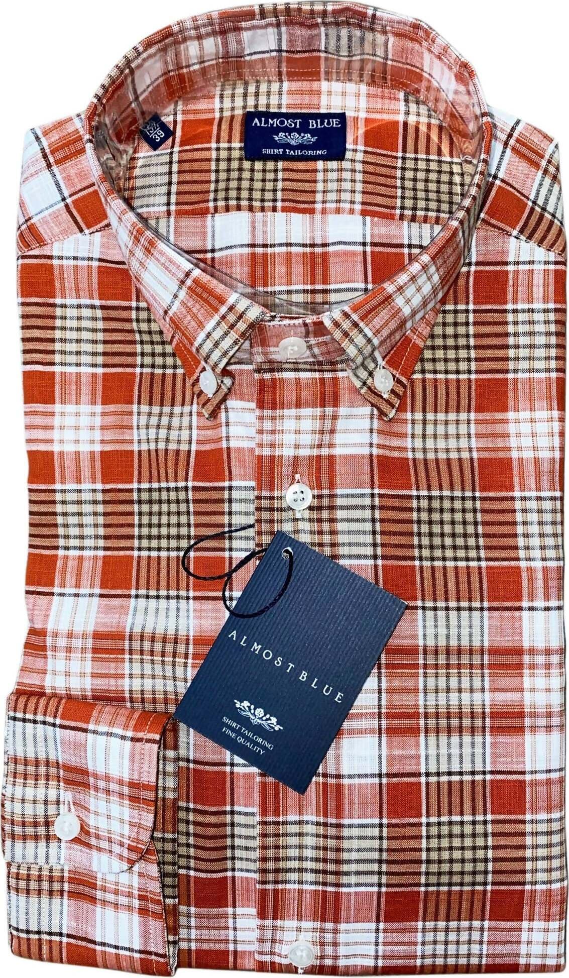 Almostblue Camicia Uomo Quadretti Arancione Bianca Manica Lunga Colletto Button Down Camicia Quardi 100% Cotone Camicia Arancio Beige Bianco 382M BTBUS20L0 Moda/Uomo/Abbigliamento/T-shirt polo e camicie/Camicie casual Kanal 32 - Santa Maria di Licodia, Commerciovirtuoso.it