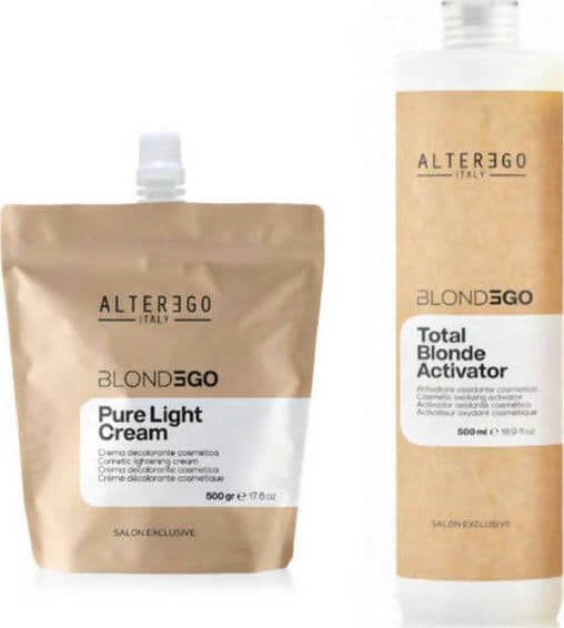 Alterego Kit Capelli Composto Da Pure Light Cream 500 Gr + Total Blonde Activator 500 Ml per Schiariture Totali E Con Cartina Bellezza/Cura dei capelli/Colore/Decoloranti per capelli Me.Dis. - Peschiera Borromeo, Commerciovirtuoso.it