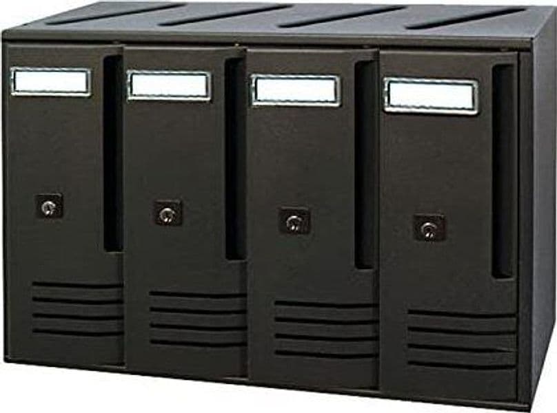 ALUBOX---CASSETTA-POSTALE-CASELLARI-BLOCCHIERE-4-ALLUMINIO-VERNICIATO-NERO-GHISA