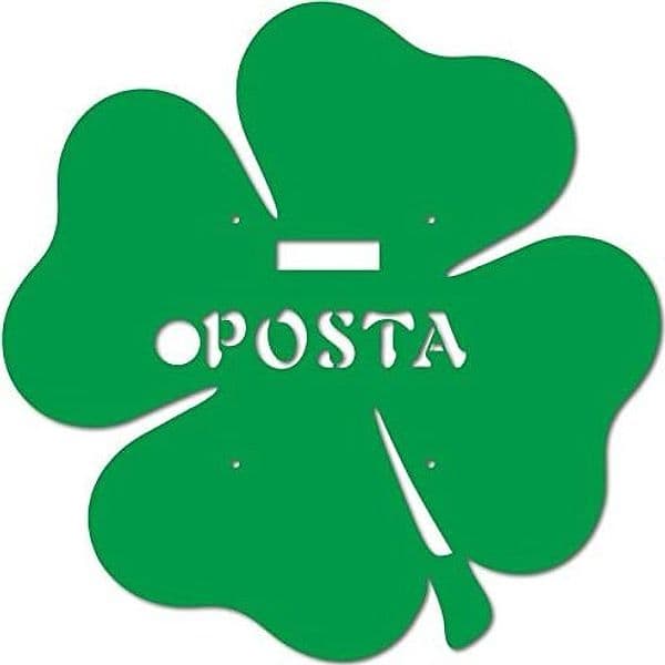 ALUBOX---FRONTALI-MIA-PER-CASSETTE-POSTALI-A-FORMA-DI-QUADRIFOGLIO-COLORE-VERDE