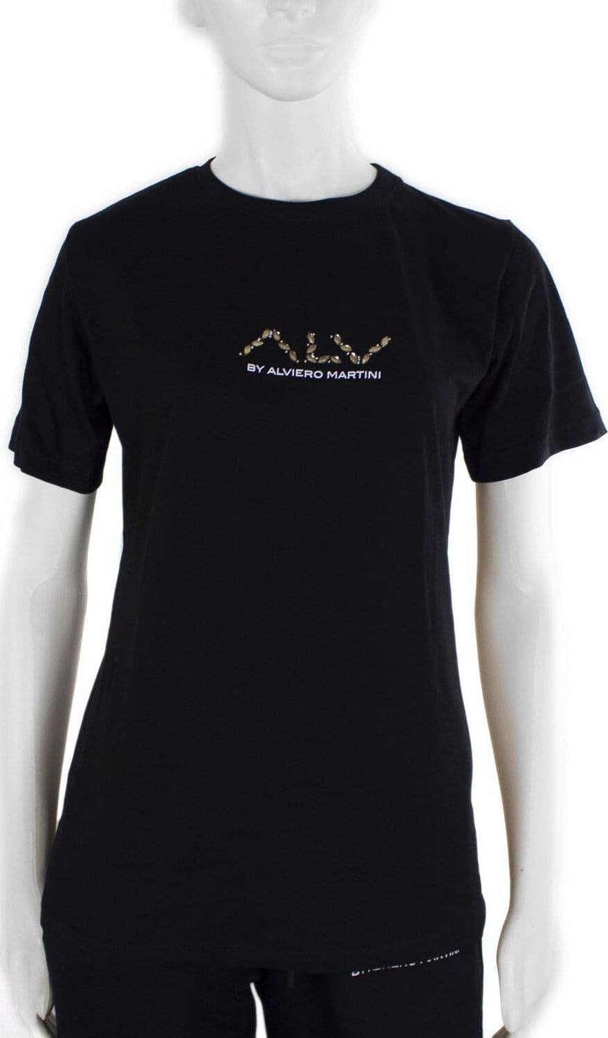 Alv by Alviero Martini Italia00127 T-Shirt Donna Nera Con Stampa Logo Maglietta Casual a Maniche Corte Moda/Donna/Abbigliamento/T-shirt top e bluse/T-shirt Starbag - Gaeta, Commerciovirtuoso.it
