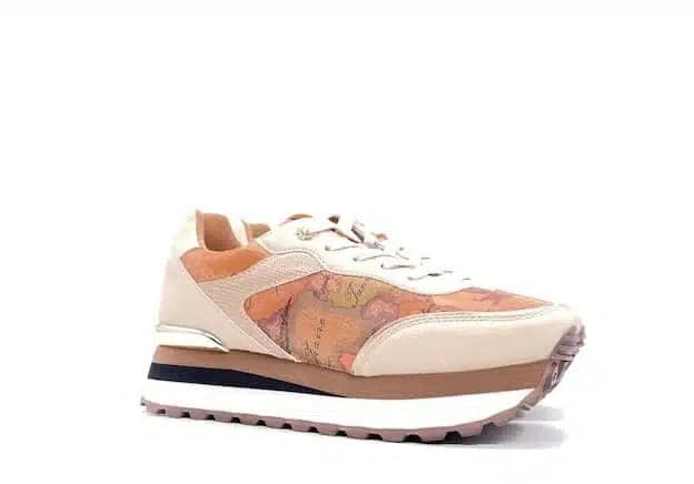 ALVIERO MARTINI 1CLASSE Sneaker Donna Beige Geo Suola Alta in Sneaker casual Calzature Durello - Agna, commercioVirtuoso.it