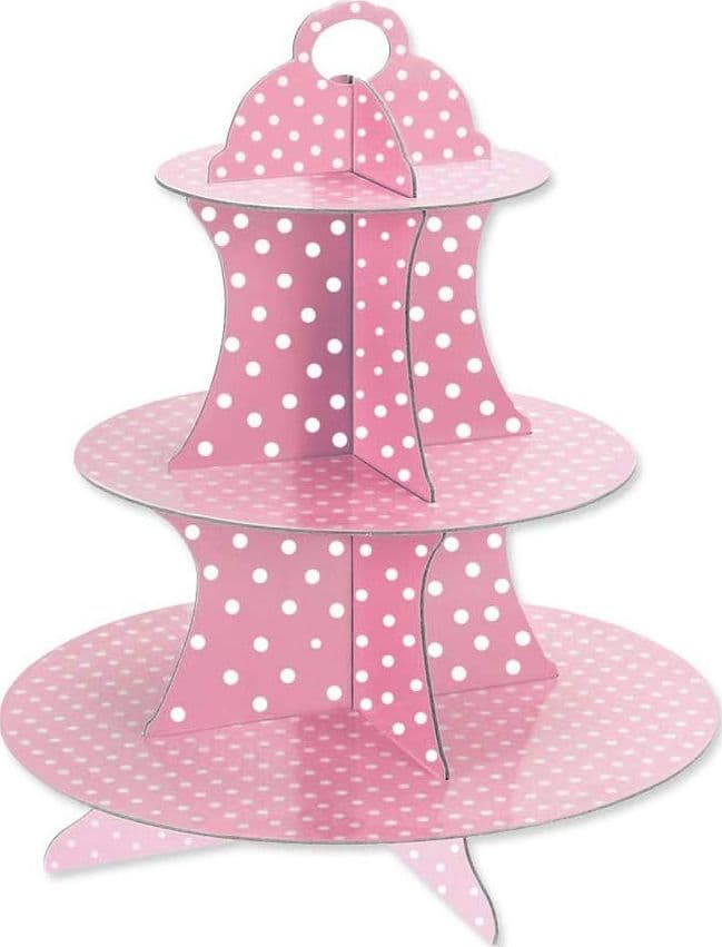 ALZATINA STAND ROSA A POIS IN CARTONE CARTA 3 PIANI SUPPORTO PER DOLCI MUFFIN Casa e cucina/Stoviglie/Piatti ciotole e vassoi/Piatti per servire/Alzate per dolci e frutta Trade Shop italia - Napoli, Commerciovirtuoso.it