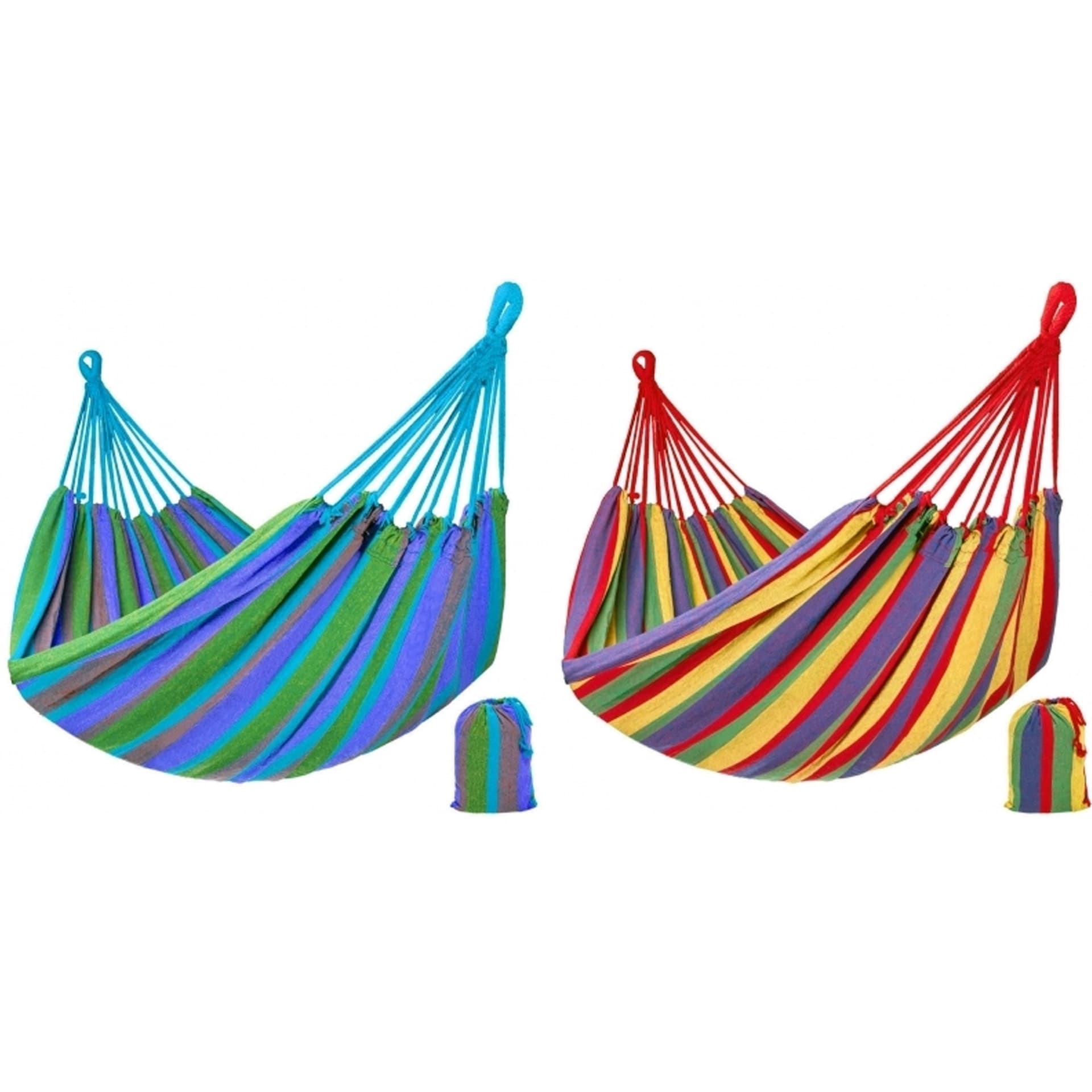 Amaca-Sacco-Con-Telo-Cotone-Singola-190x80cm-Campeggi-Richiudibile-Trasportabile