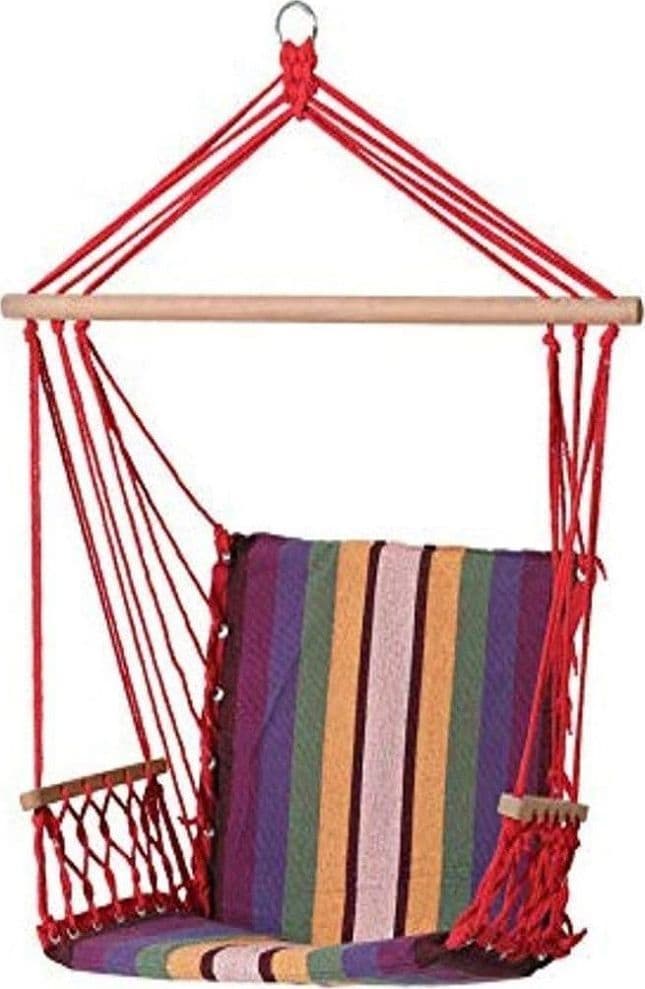 Amaca Sedia Sospesa Multicolore 100x50x3cm In Tessuto Campeggio Giardino 65210a Giardino e giardinaggio/Arredamento da giardino e accessori/Amache sedie sospese e accessori/Amache Trade Shop italia - Napoli, Commerciovirtuoso.it