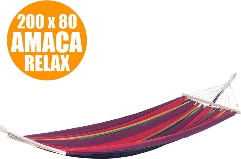 Amaca-Singola-Da-Giardino-200-X-80-Cm-Capacita'-100-Kg-Colori-Assortiti