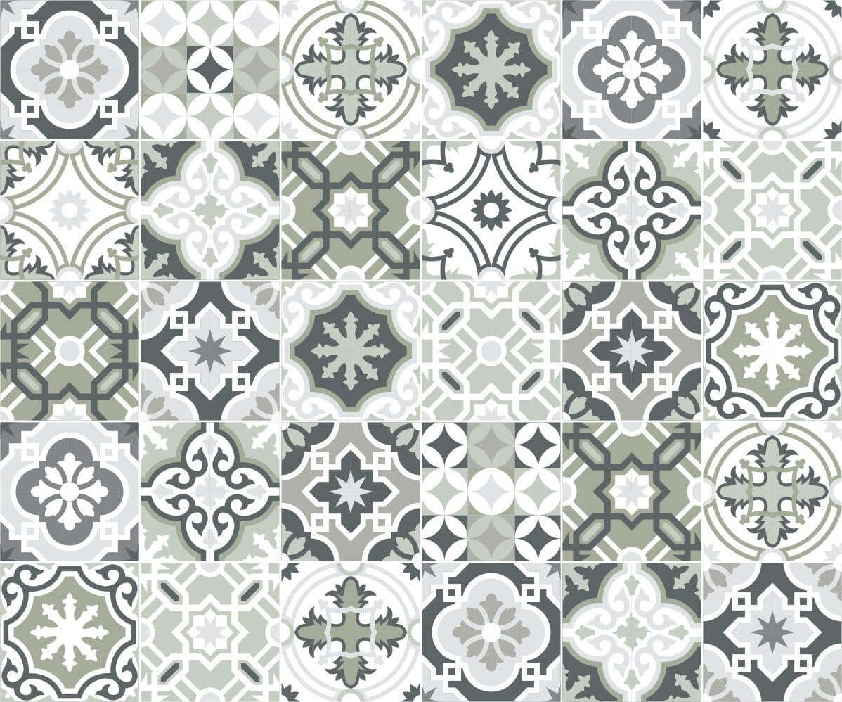 Ambiance Set di 30 adesivi murali Mosaico Oslo grigio 10×10 cm a0380 Nobrand