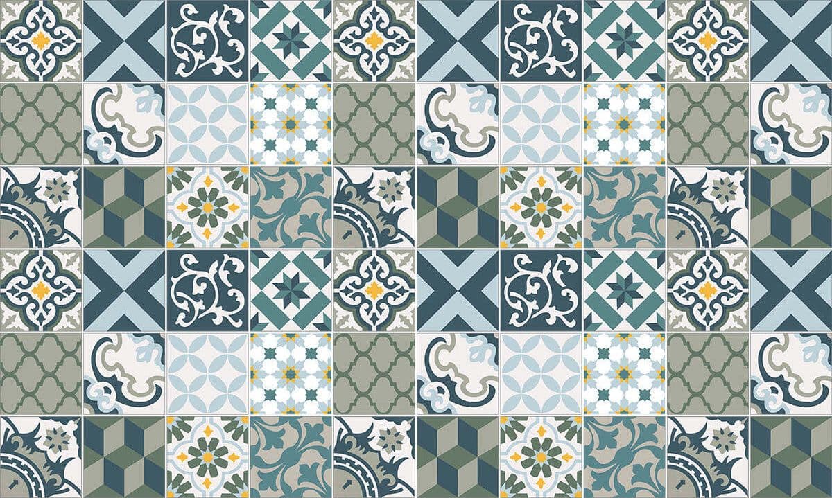Ambiance Set di 60 adesivi murali Mosaico tanza, 15 × 15 cm A796 Nobrand