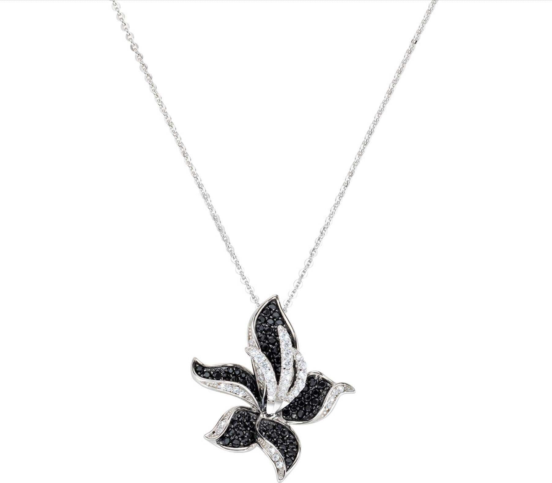 Amen---Collana-Orchidea-Zirconi-Bianchi-e-Neri