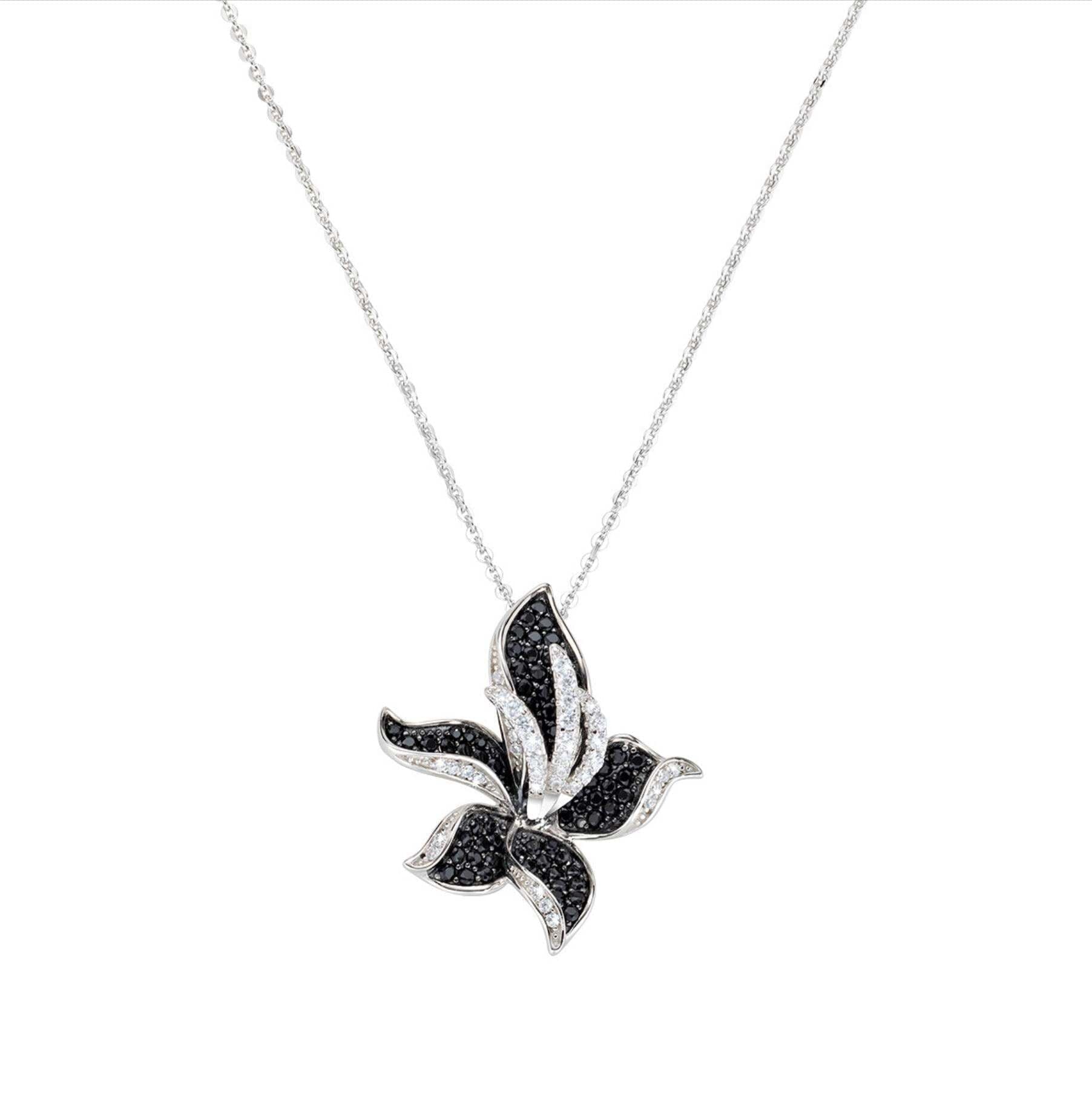 Amen---Collana-Orchidea-Zirconi-Bianchi-e-Neri