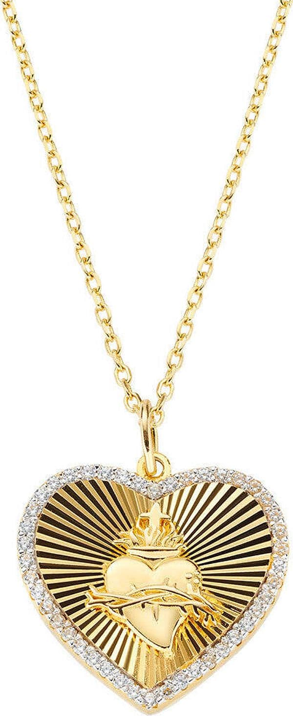 Amen---Collana-Sacro-cuore-con-zirconi-bianchi