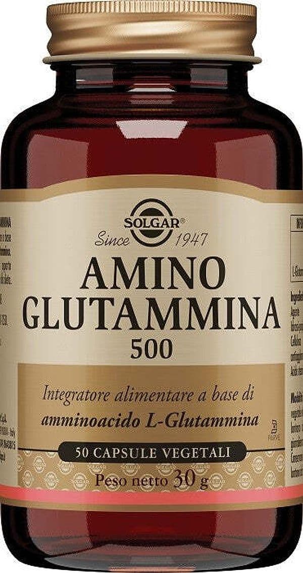 AMINO GLUTAMMINA 500 integratore alimentare 50 capsule vegetali Solgar