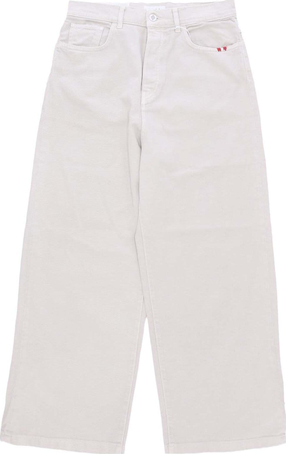 AMISH-Pantalone-Lungo-Uomo-Wide-Jeans-Bull-Sw-Ecru-da-uomo