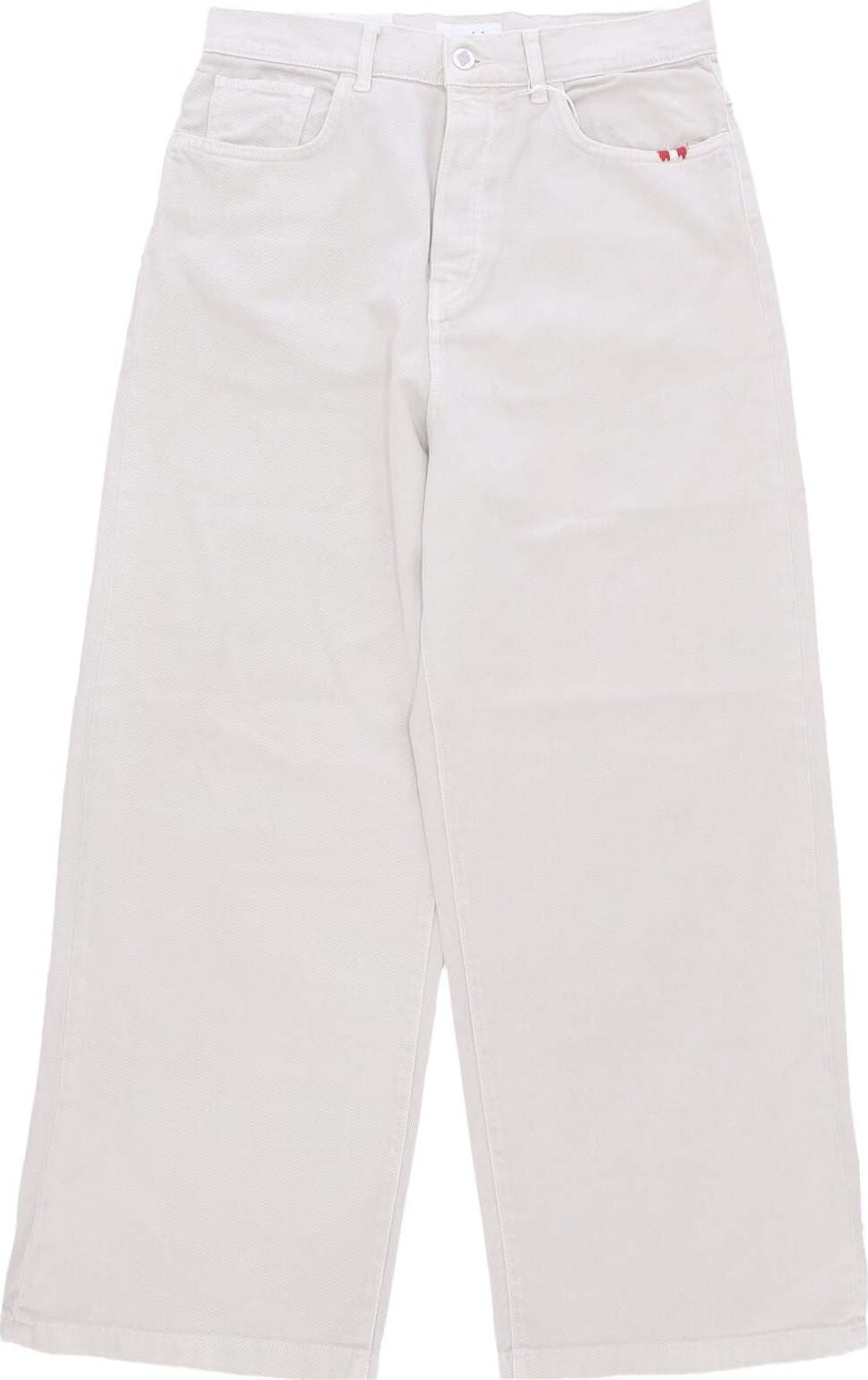 AMISH-Pantalone-Lungo-Uomo-Wide-Jeans-Bull-Sw-Ecru-da-uomo