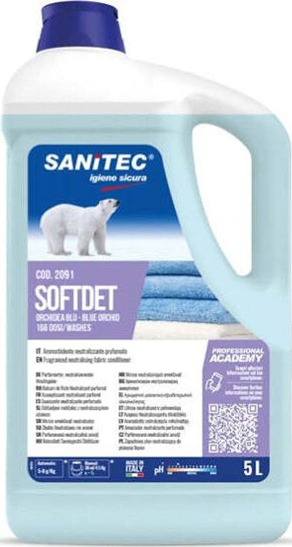 Ammorbidente Softdet Orchidea blu - 5 Lt - Sanitec Casa e cucina/Detergenti e prodotti per la pulizia/Detergenti per la casa/Detergenti multiuso Eurocartuccia - Pavullo, Commerciovirtuoso.it