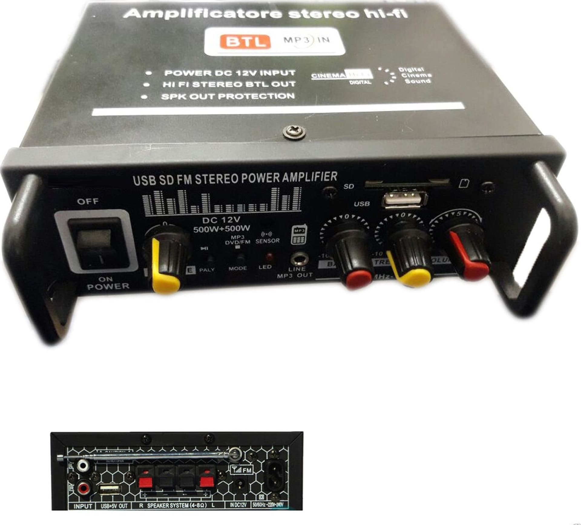 AMPLIFICATORE AUDIO 12V 220V USB SD MP3 RADIO FM CASA AUTO 2 O 4 CH 1000W BTL Trade Shop italia - Napoli, Commerciovirtuoso.it