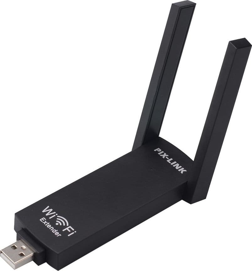 AMPLIFICATORE SEGNALE ROUTER USB 300Mbps 2.4GHZ WI-FI 2 ANTENNE WIFI PORTATILE