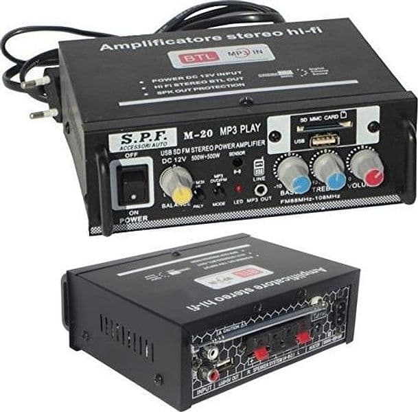 AMPLIFICATORE STEREO M-20 CASA AUDIO AUTO CASA MP3 SD USB CARD RADIO FM 1000W Trade Shop italia - Napoli, Commerciovirtuoso.it