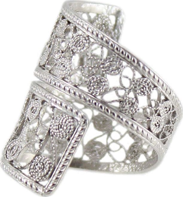 Anello Fascia Contrariè in Filigrana Sarda in Argento – Misura Regolabile in Anelli Gioielleria Saba - Dolianova, commercioVirtuoso.it
