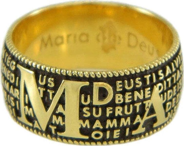 Anello con preghiera Ave Maria in sardo Maria de Deus in Anelli Gioielleria Saba - Dolianova, commercioVirtuoso.it