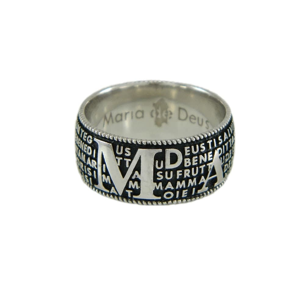 Anello con preghiera Ave Maria in sardo Maria de Deus in Anelli Gioielleria Saba - Dolianova, commercioVirtuoso.it