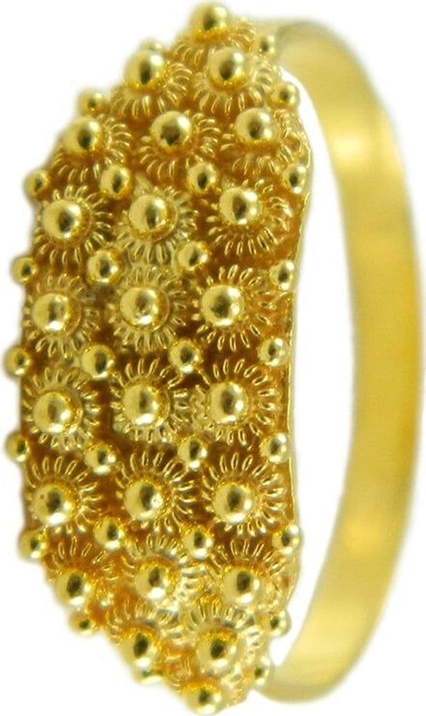 Fede sarda anello filigrana sarda a tre file nido d'ape in oro giallo 18 kt GIOIELLO SARDEGNA in Anelli Gioielleria Saba - Dolianova, commercioVirtuoso.it