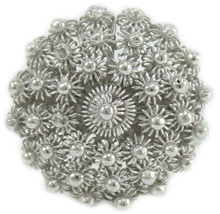 Anello donna filigrana sarda in argento a fiore tondo a nido d'ape rodiato in Anelli Gioielleria Saba - Dolianova, commercioVirtuoso.it