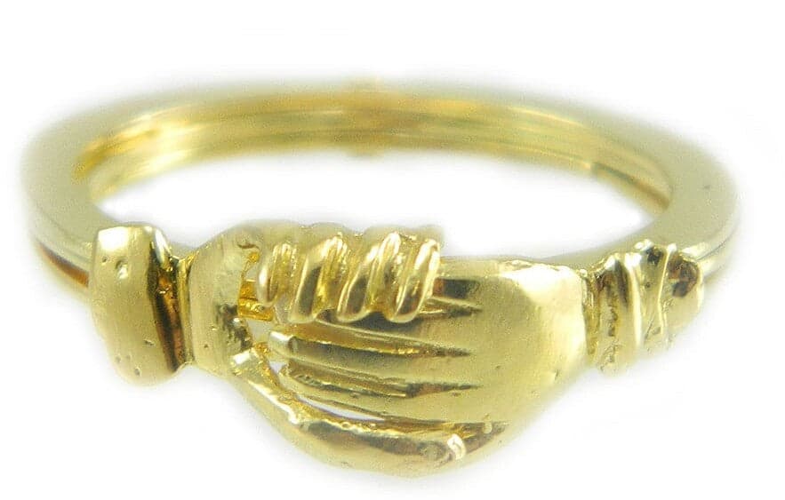 Anello filigrana sarda maninfide oro giallo 18 kt mani liscie artigianato gioiello Sardegna in Anelli Gioielleria Saba - Dolianova, commercioVirtuoso.it