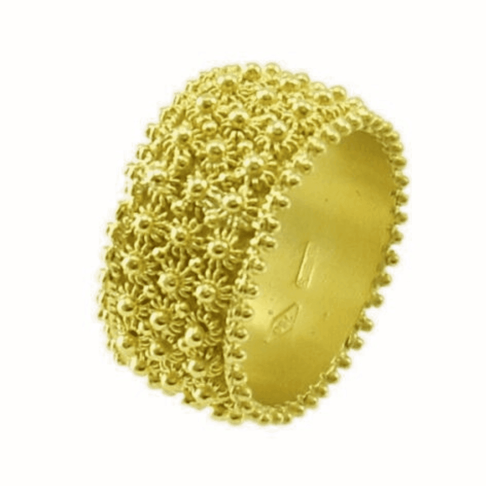 Anello filigrana sarda oro giallo 18 kt giro completo 3 file Gioiello Sardegna in Anelli Gioielleria Saba - Dolianova, commercioVirtuoso.it