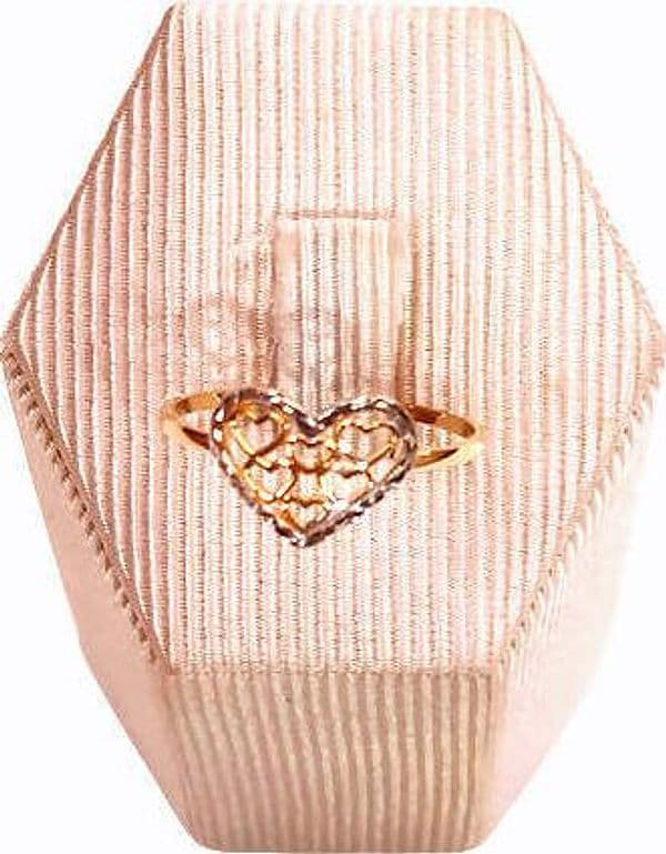 Anello donna in Oro giallo e bianco 18 Kt con cuore Gioiello per lei cuoricino traforato d'oro in Anelli E B Gioielli - Siderno, commercioVirtuoso.it