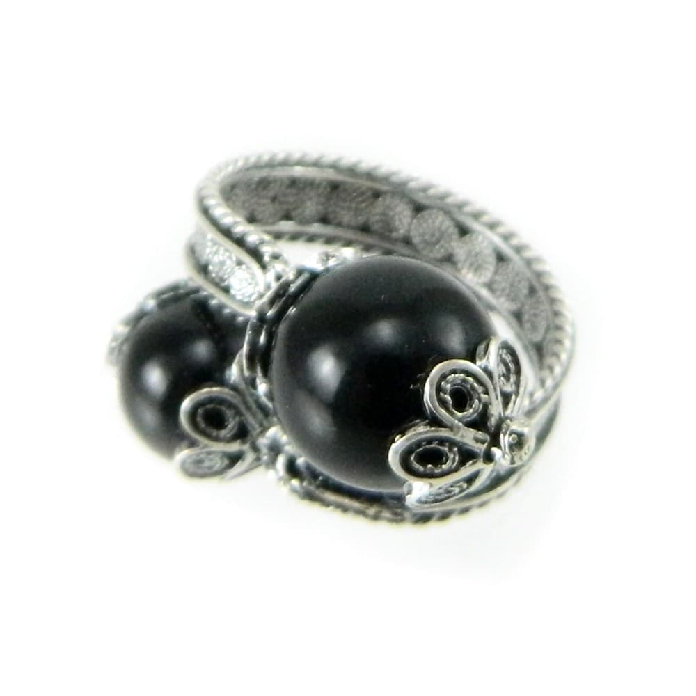 Anello Su Coccu fede Sarda argento brunito contrariè in Anelli Gioielleria Saba - Dolianova, commercioVirtuoso.it