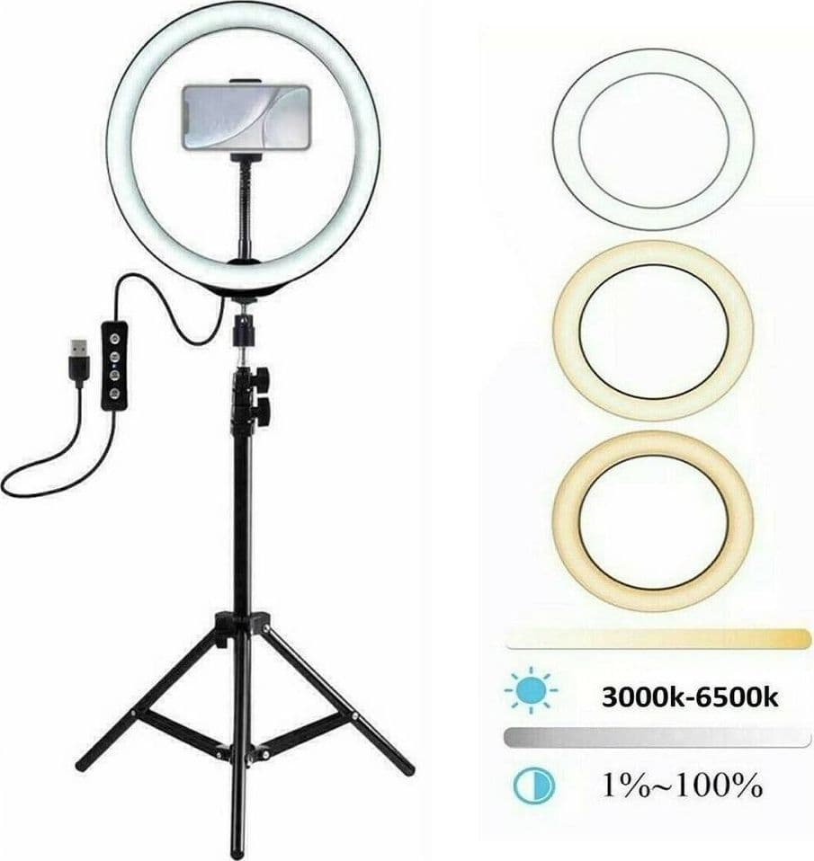 Anello-Luminoso-Studio-Fotografico-Selfie-Ring-Light-Tiktok-Youtube-Treppiedi
