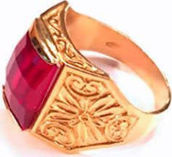 Anello Maschile in Oro giallo 18 Kt Rubino Rosso Grande Accessorio Uomo Regalo per lui in Anelli E B Gioielli - Siderno, commercioVirtuoso.it