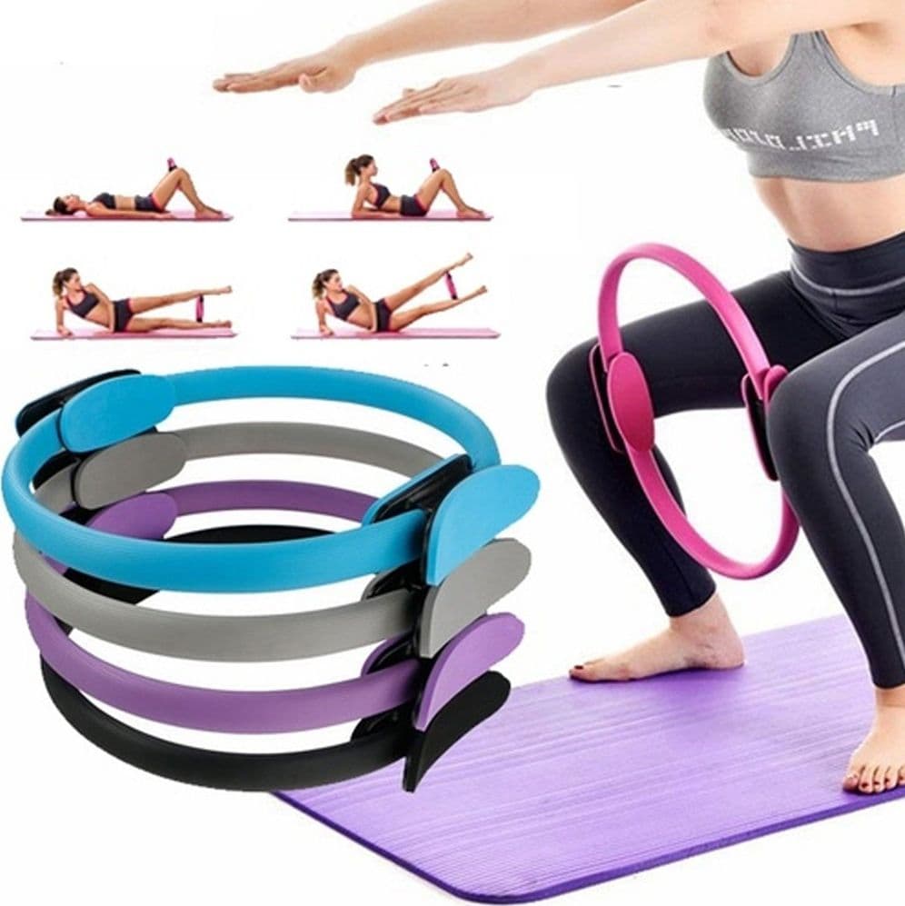 Anello-Pilates-Cerchio-Doppia-Impugnatura-Cosce-Braccia-Antiscivolo-Resistente-Yoga