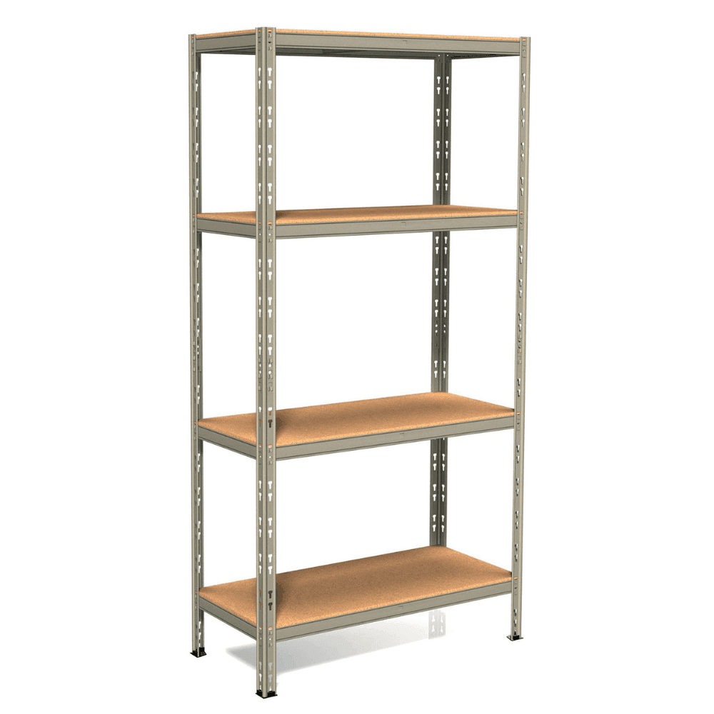 Anemos-Pokerino-Scaffale-Incastro-In-Metallo-4-Piani-In-Truciolato-80x30x180-Cm