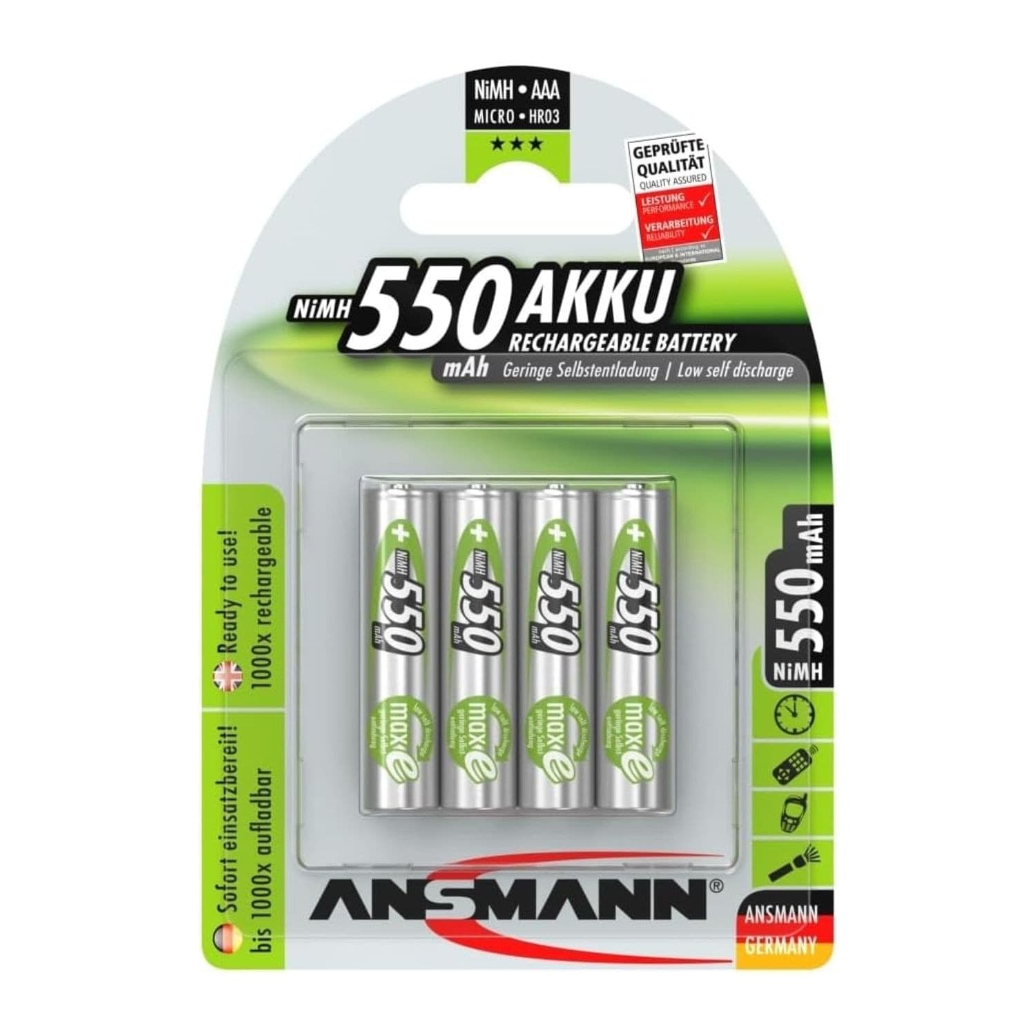 Ansmann-4x-Batterie-ricaricabili-mini-stilo-AAA---550-mAh-1,2-V