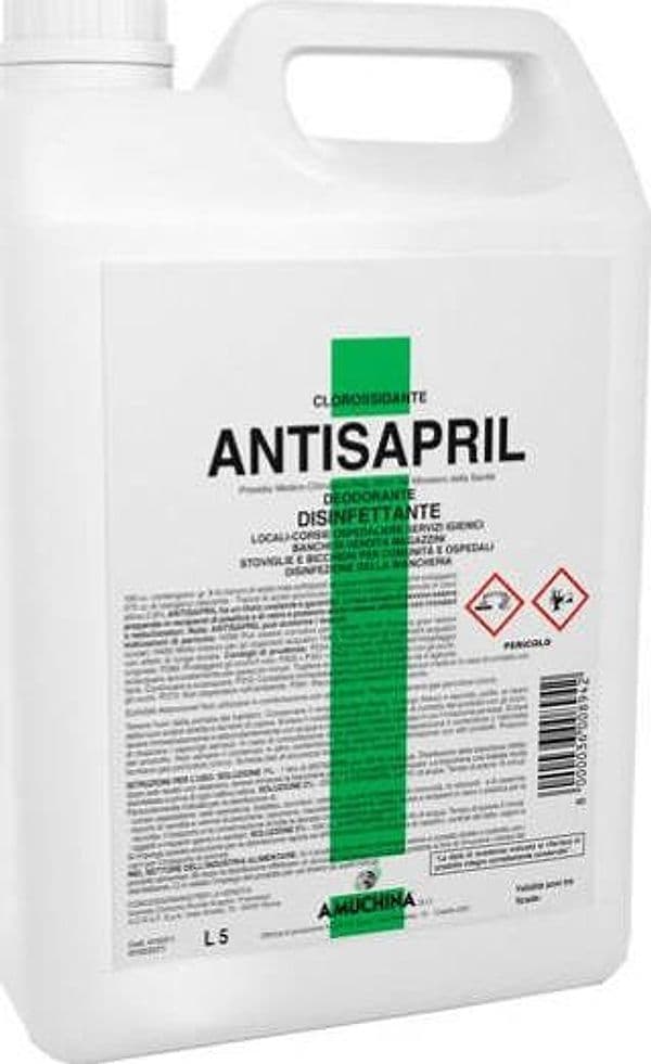 Antisapril disinfettante battericida - 5 L - Amuchina Professional Casa e cucina/Detergenti e prodotti per la pulizia/Detergenti per la casa/Detergenti multiuso Eurocartuccia - Pavullo, Commerciovirtuoso.it