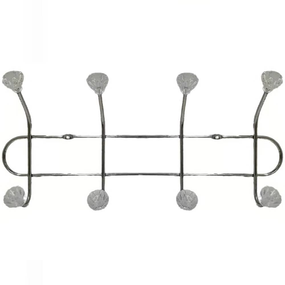 APPENDIABITI A PARETE MURO APPENDINI 8 GANCI 4+4 IN METALLO CON FIORI CRISTALLO in Appendiabiti a parete Trade Shop italia - Napoli, commercioVirtuoso.it