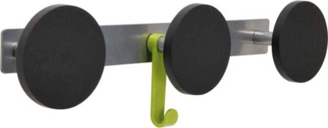 Appendiabiti da muro - 3 posti - 45x7x9 cm - nero-acciaio - Alba Casa e cucina/Arredamento/Ingresso/Appendiabiti Eurocartuccia - Pavullo, Commerciovirtuoso.it