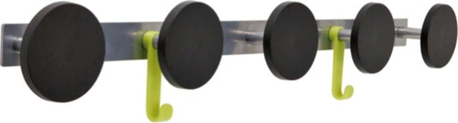 Appendiabiti da muro - 5 posti - 77x9 cm - nero-acciaio - Alba Casa e cucina/Arredamento/Ingresso/Appendiabiti Eurocartuccia - Pavullo, Commerciovirtuoso.it