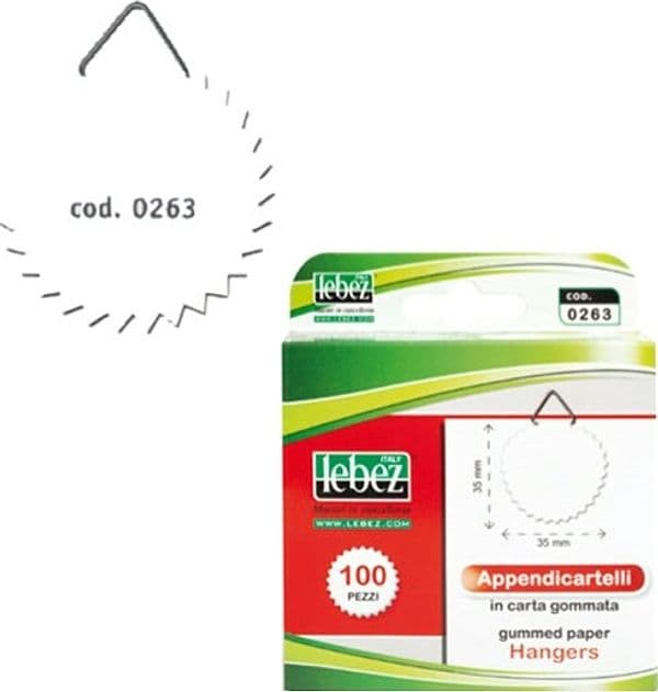 Appendicartelli adesivi - 2 cm - carta gommata - bianco - Lebez - conf. 100 pezzi Casa e cucina/Tessili per la casa/Decorazioni per finestre/Sticker decorativi da finestra Eurocartuccia - Pavullo, Commerciovirtuoso.it