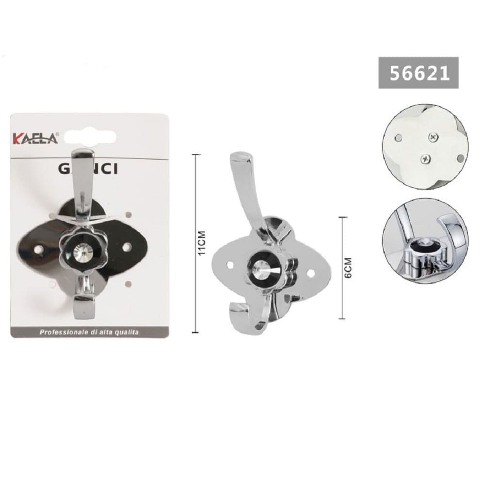 Appendino Gancio Appendi Abiti Asciugamano 1 Posto Fiore Diamante 11x6 Cm 56621 Casa e cucina/Bagno/Mobili da bagno/Portasciugamani/Ganci portasciugamani Trade Shop italia - Napoli, Commerciovirtuoso.it