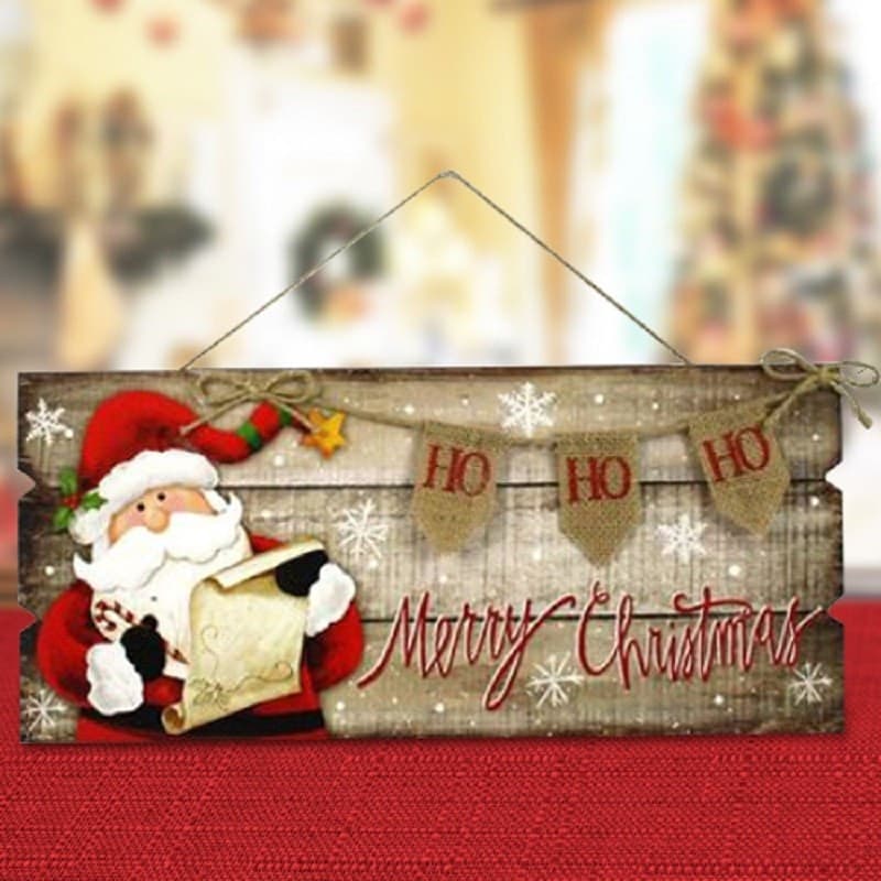 APPENDINO LEGNO CON BABBO NATALE SCRITTA JUTA 2 MODELLI DECORAZIONI NATALIZIE Trade Shop italia - Napoli, Commerciovirtuoso.it